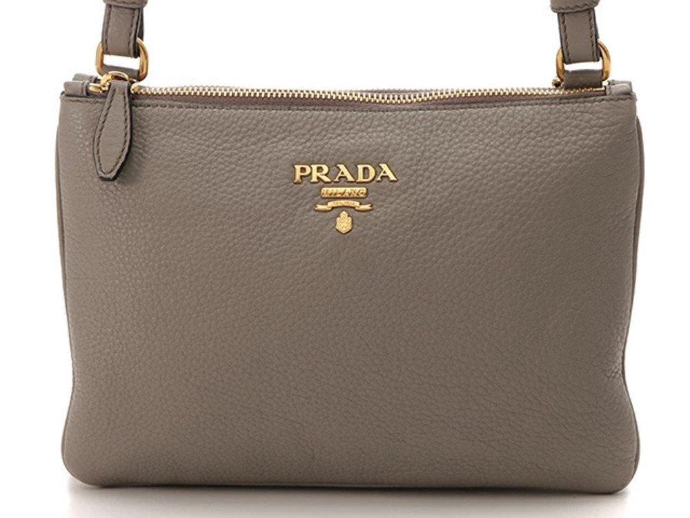 Prada shoulder bag VITELLO PHENIX ARGILLA Greige Gray